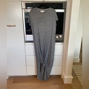 THE GREAT. Heather Grey/Gray Maxi Dress with Knot